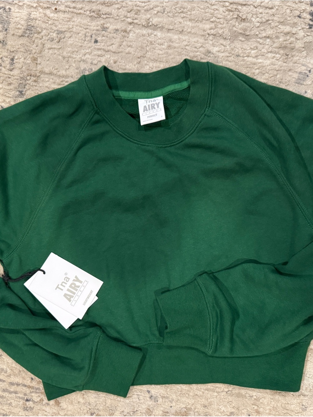 TNA Airy Perfect New Women's Crewneck Sweatshirt in Forest Green
